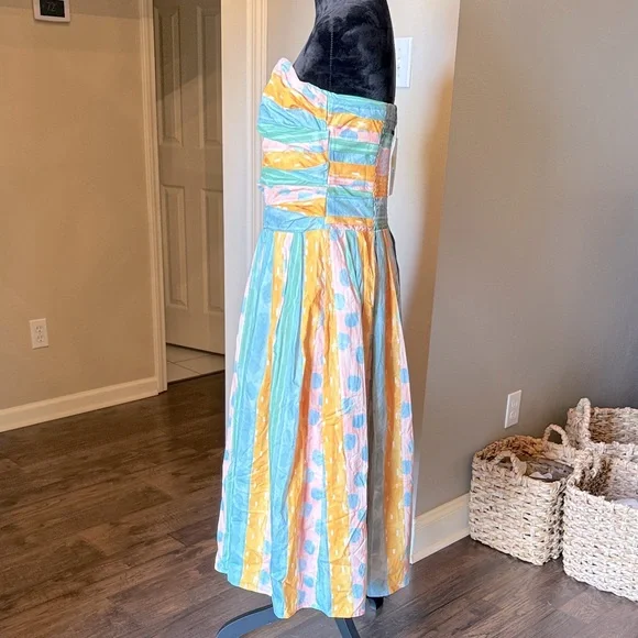 Strut & Bolt Tabitha Strapless multicolor Dress large - Picture 4 of 8